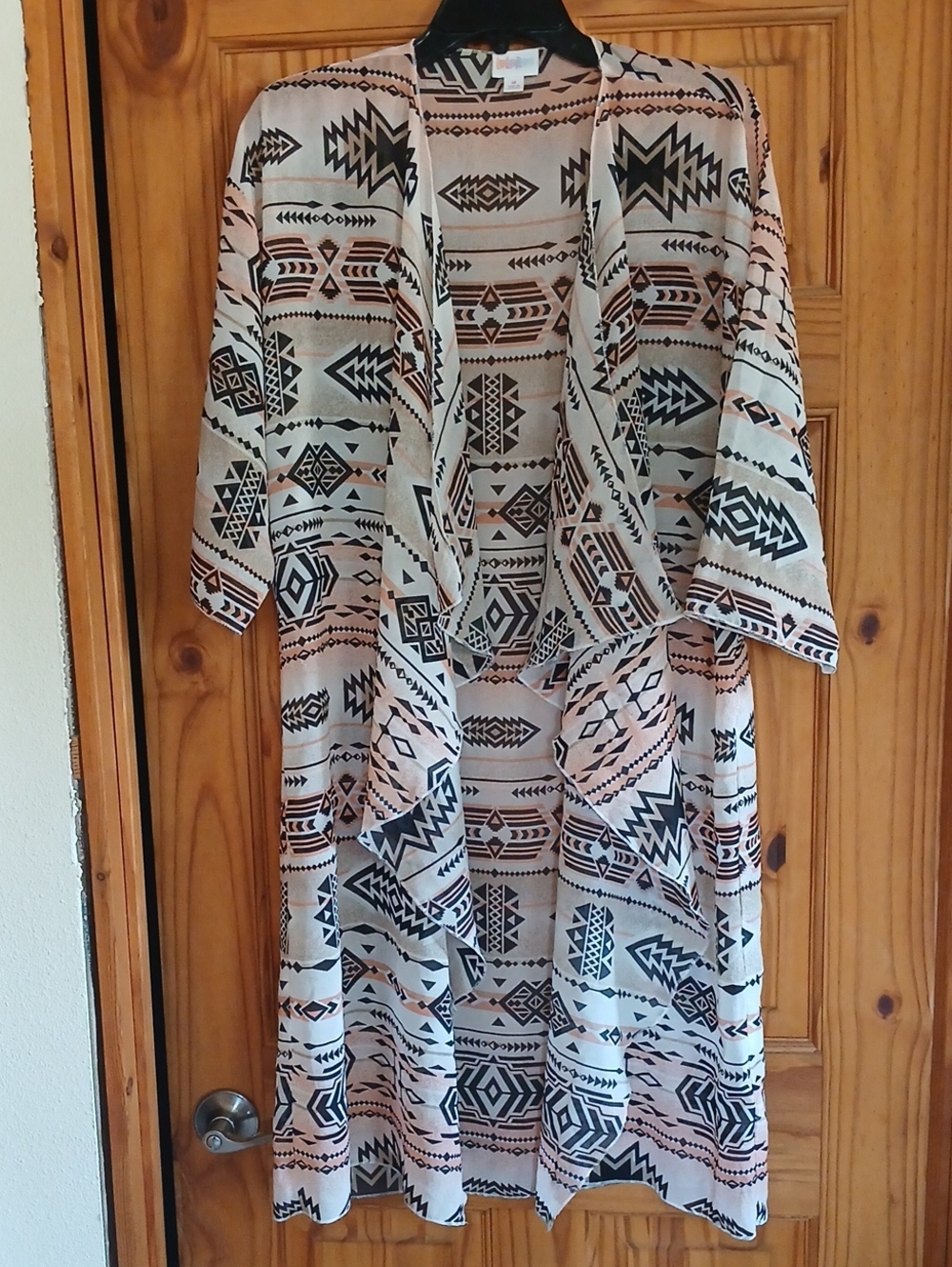 LuLaRoe Black & White Long Aztec Duster